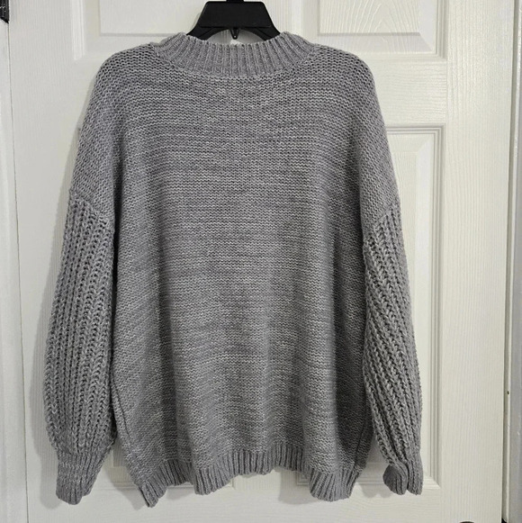SO Goods For Life Knitted Sweater Gray Women's Medium Fall Winter Warm Boho - Picture 5 of 13